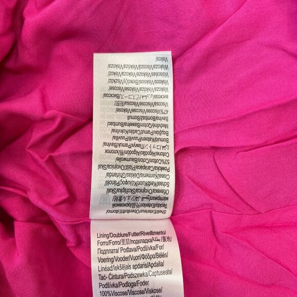 NWOT Farm Rio x Anthropologie Beaded Belt Puff Sleeve Pink Mini Dress Sz M - Picture 9 of 12